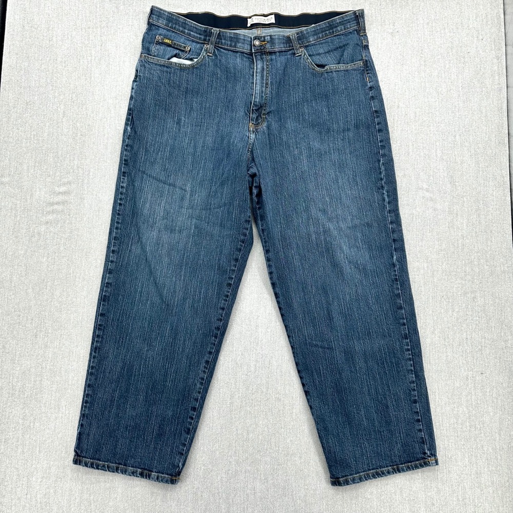 Lee Jeans Mens 41x30 Blue Loose Fit Custom Waist Denim Pants Stretch